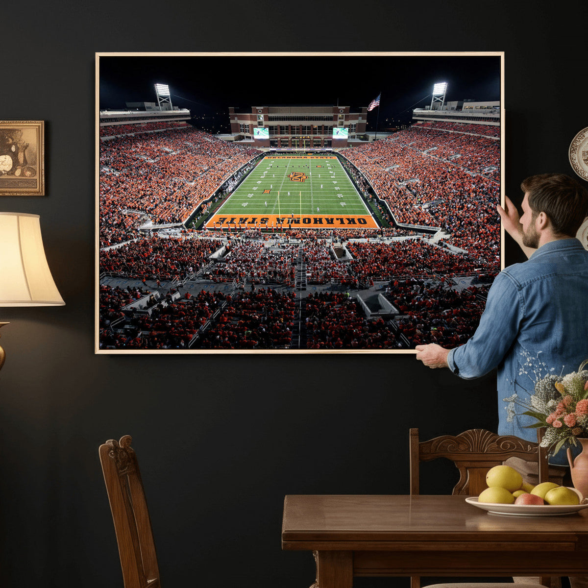 Boone Pickens Stadium Wall Art Oklahoma State Cowboys Print