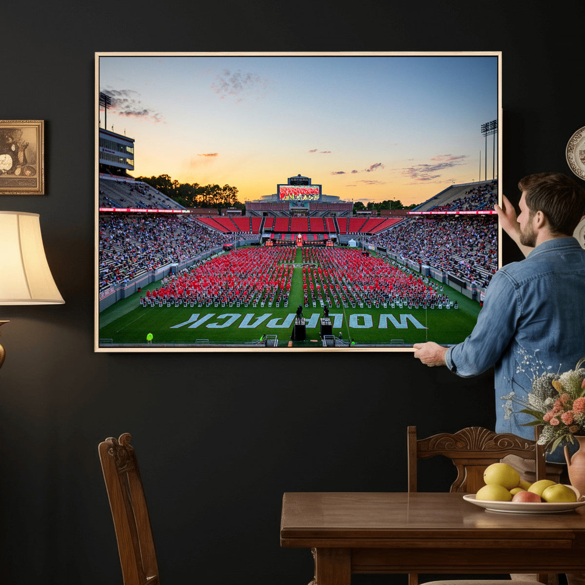 NC State Wolfpack Football Team Print Wall Art, Raleigh