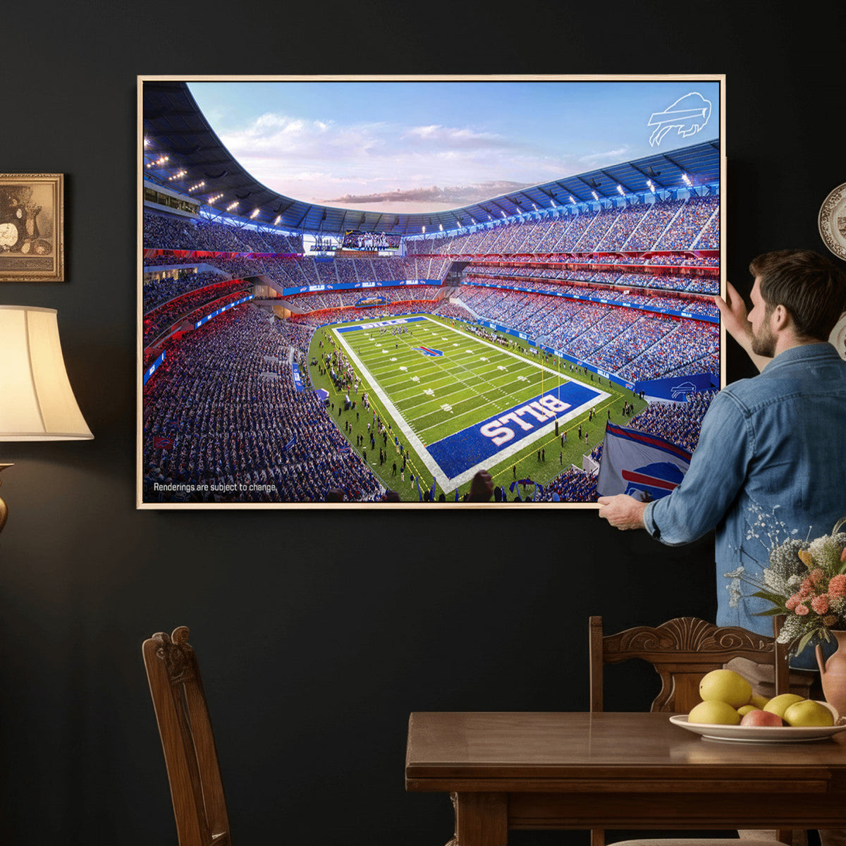 Buffalo Bills Football Team Print Canvas, Buffalo Highmark Stadium