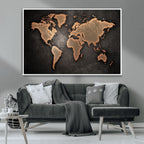 World Map Canvas Print | Framed Travel Map Wall Art for Couples