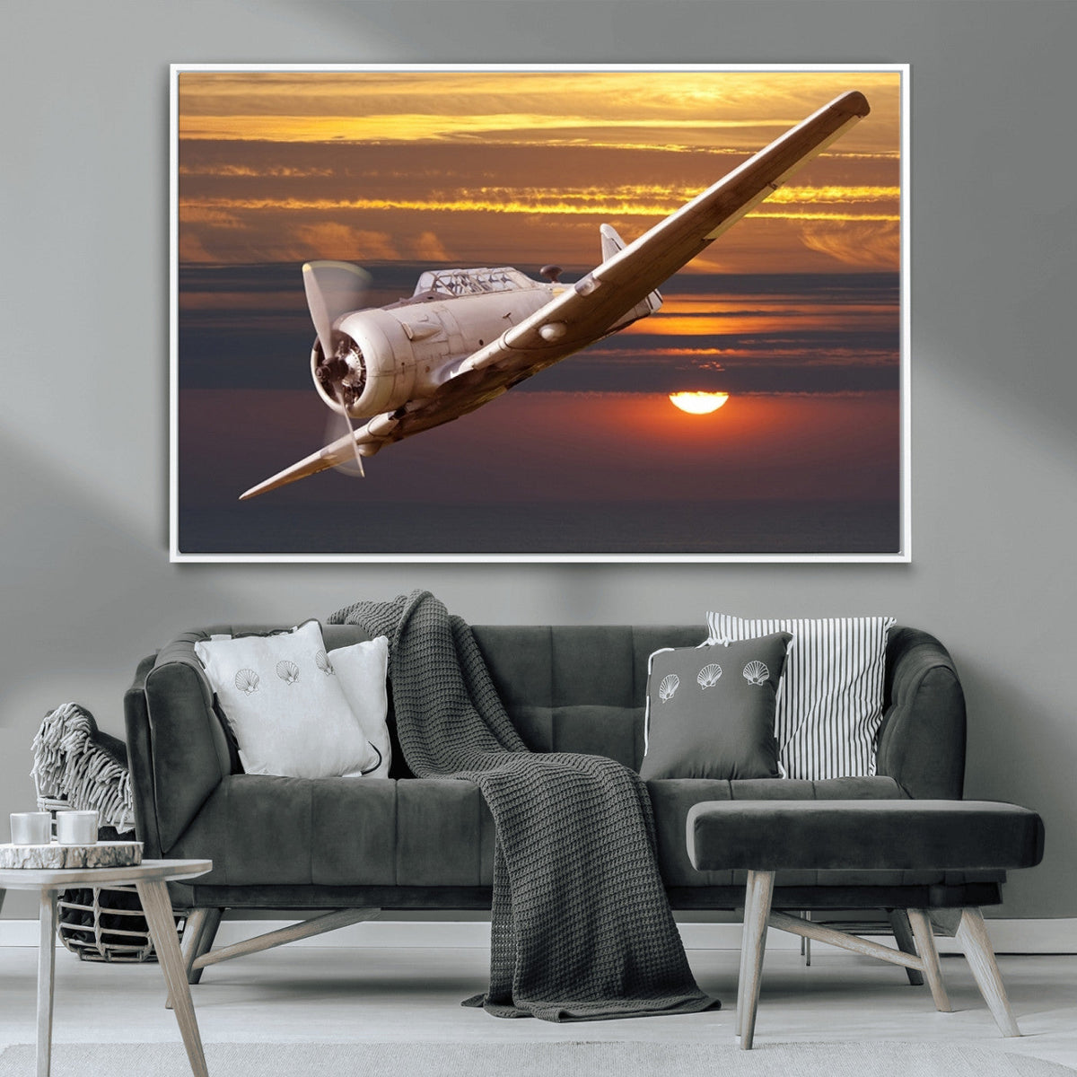 Old War Plane Wall Art Canvas Print