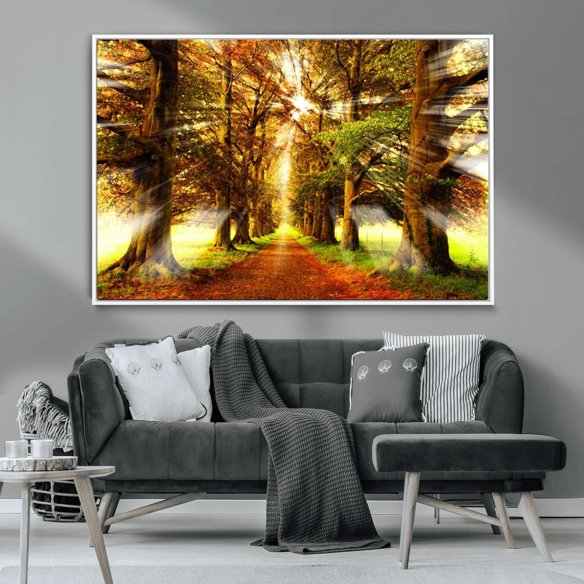 Sunshine in Forest and Trees Wall Art Canvas Print