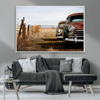 Old Rustic Classic Car Wall Art Canvas Print