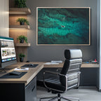 Ocean Surf Wall Art Canvas Print, Framed Vibrant Blue Waters Seascape Artwork