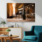 Wine and Bottle Wall Art Canvas Print