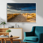 Ocean Beach Dark Clouds Wall Art Canvas Print