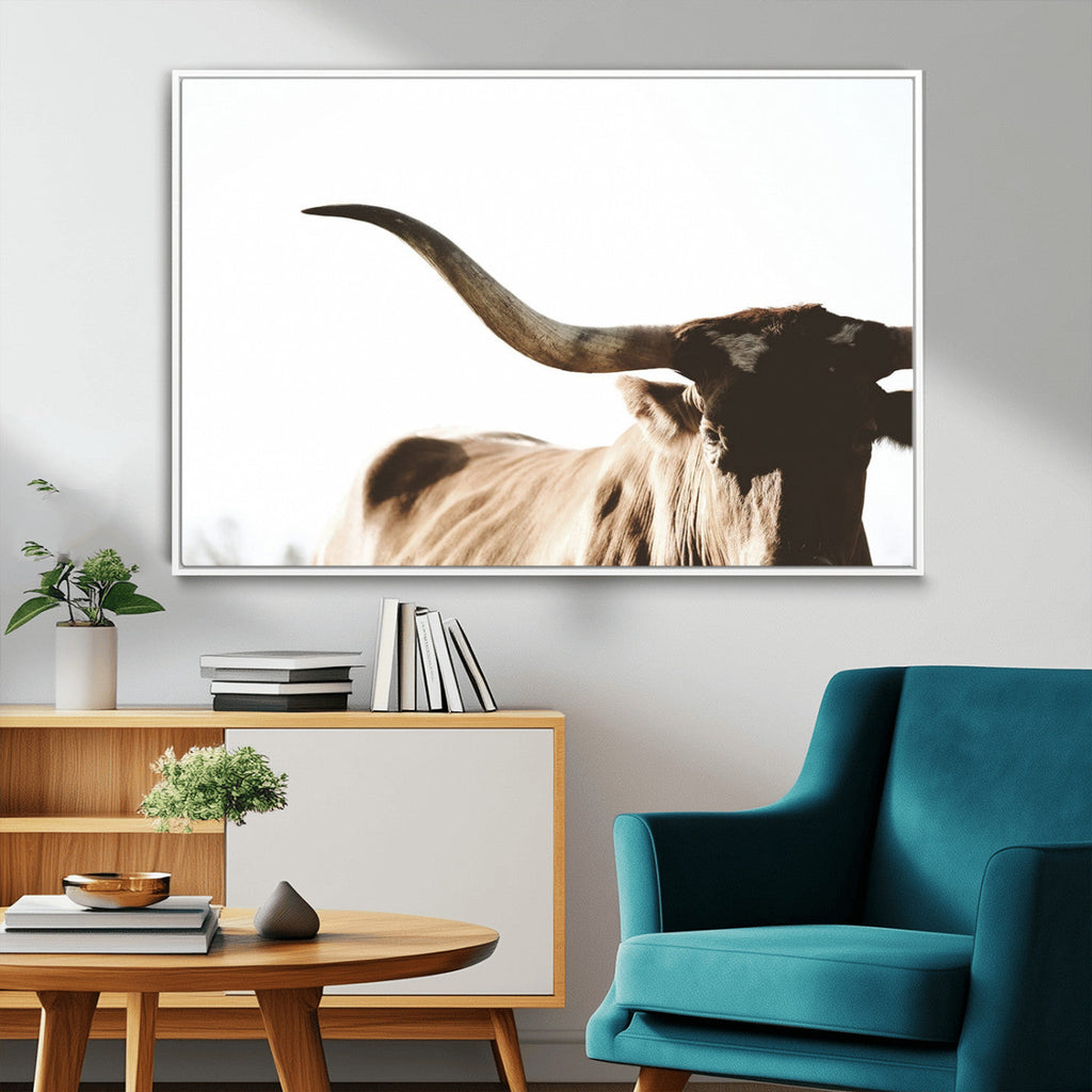 Texas Longhorn Wall Art Canvas Print, 3-Panel