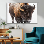 Bison Wall Art Canvas Print For Farmhouse, Wild Animal Wall Art