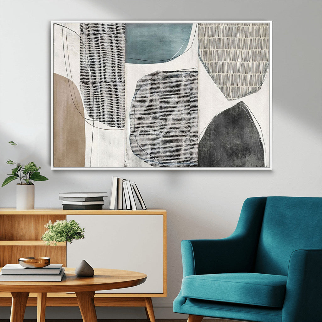 Canvas Print Wall Art Abstract Art Boho, Framed Boho Decor