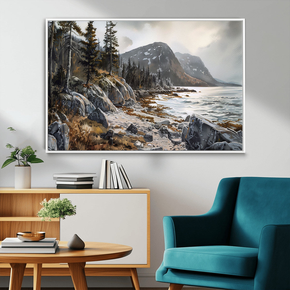 Serene Coastal View of Acadia National Park