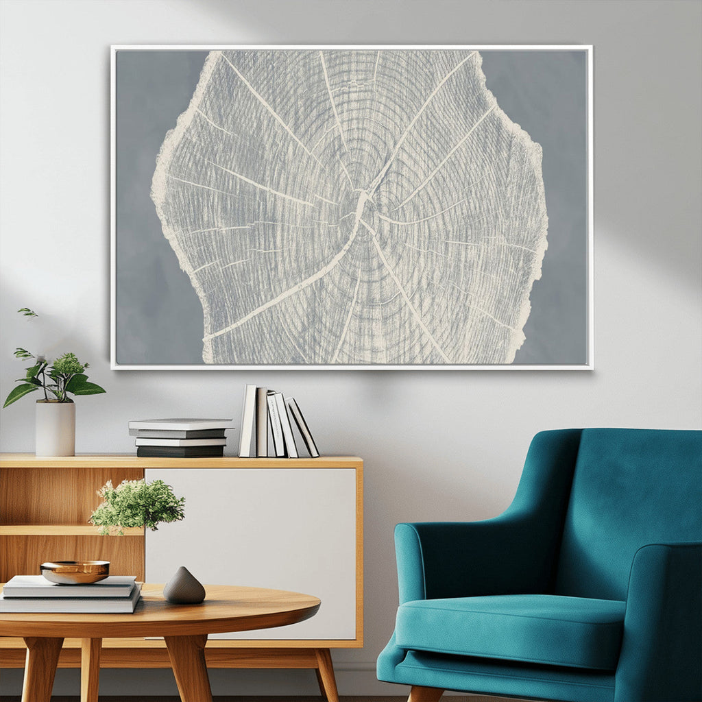 Abstract Tree Ring Wall Art Canvas Print, Framed and Ready to Hang