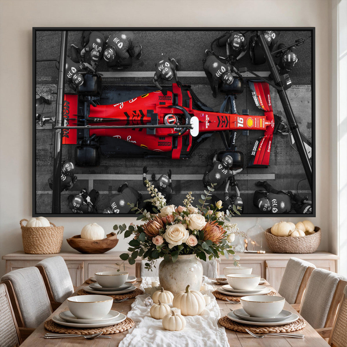 Ferrari Pit Stop Canvas Wall Art | Precision and Speed