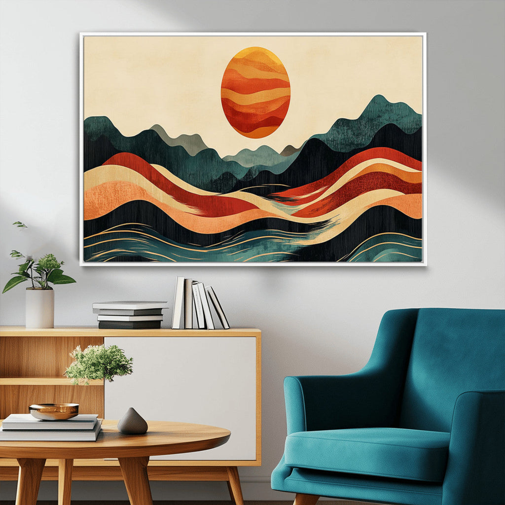 Mountain Triptych Wall Art Canvas Print | Western Boho Pine Tree Nature Print