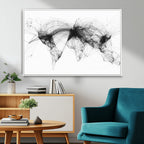 Flight Routes Air Traffic Map Canvas Wall Art, World Flight Routes Print