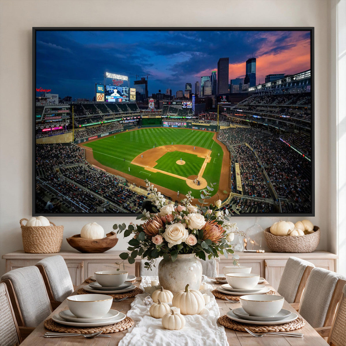 Target Field Wall Art Canvas Print, Baseball Stadium Scene