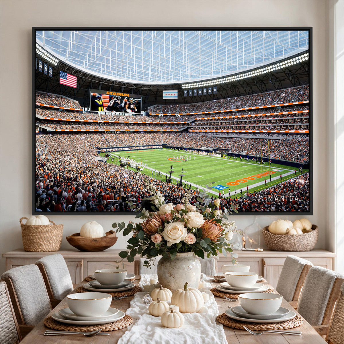 Chicago Bears Soldiers Field Wall Art Canvas Print, Framed and Ready to Hang