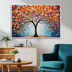 Vibrant Tree of Life Canvas Wall Art | Colorful Abstract Nature