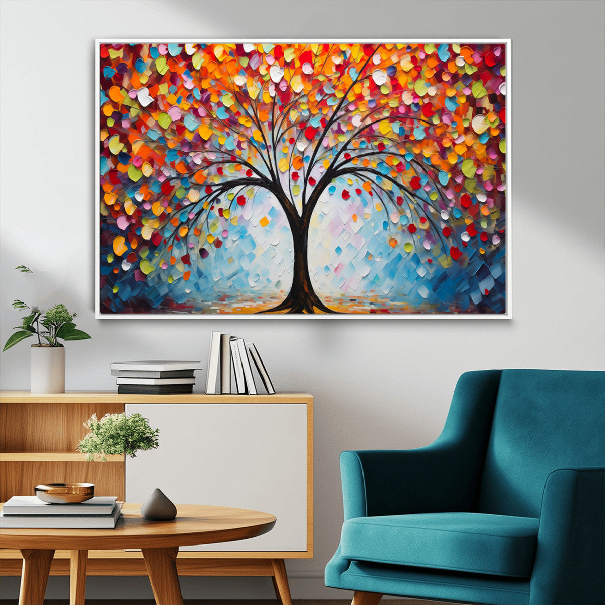 Vibrant Tree of Life Canvas Wall Art | Colorful Abstract Nature