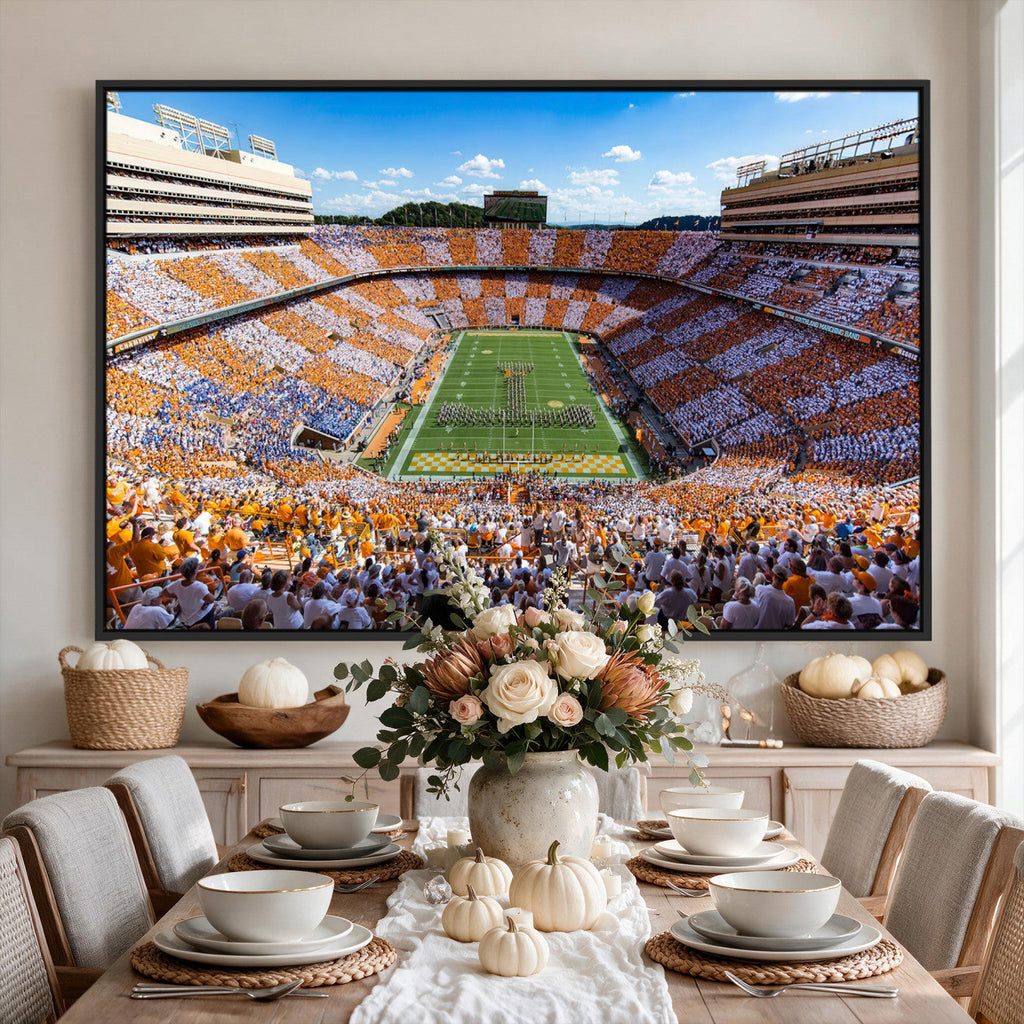 Tennessee Neyland Stadium Wall Art, Sports Arena Canvas, Framed and Ready to Hang