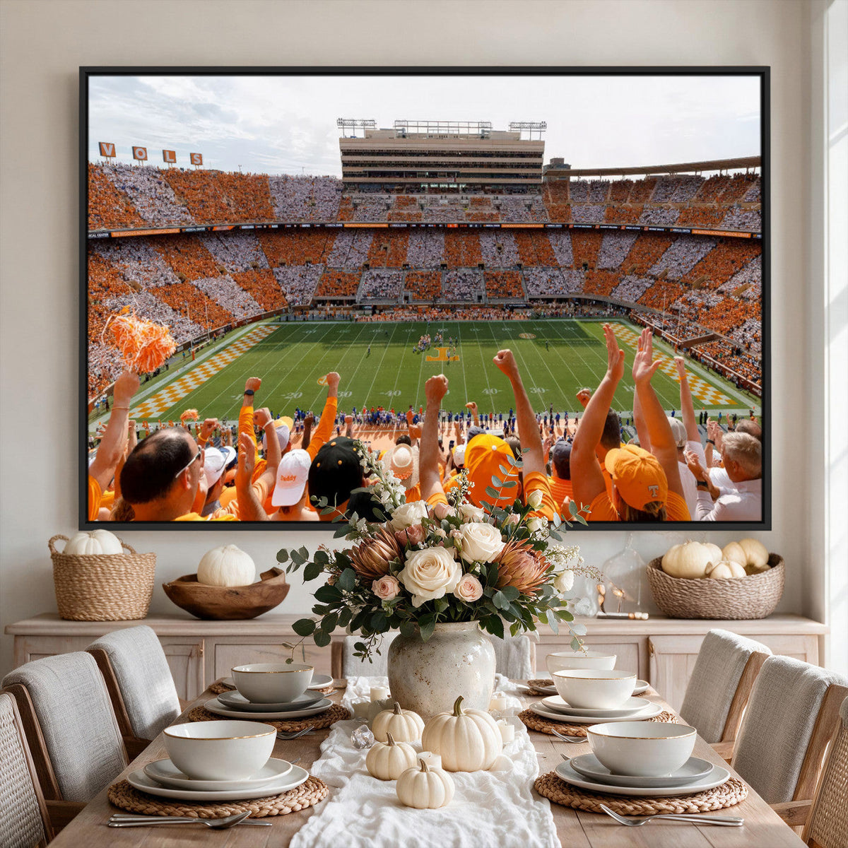 Tennessee Neyland Stadium Wall Art, Sports Arena Canvas, Home Bar Wall Decor