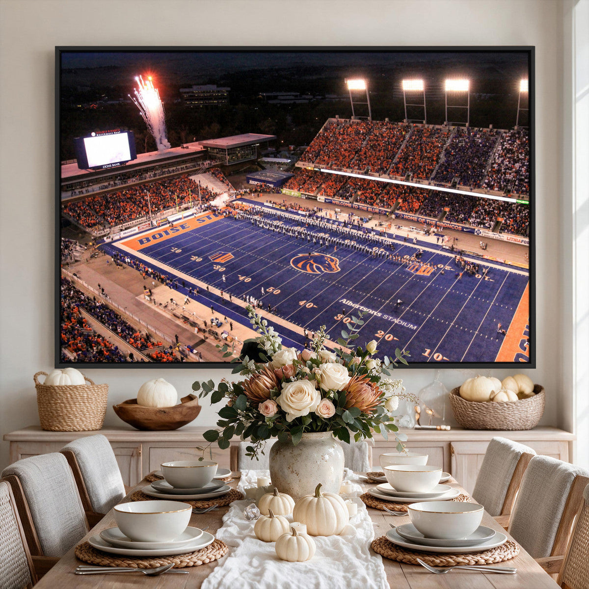 Boise State Broncos Albertsons Stadium Wall Art Canvas Print