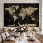 Push Pin World Map Canvas Wall Art Print, Interactive Travel Map