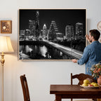 Austin Skyline Wall Art Canvas Print, Austin Downtown Night Cityscape