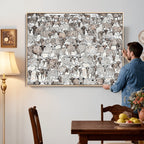 Abstract Texas Cow Wall Art Canvas Print, Farm Longhorn Art for Cabin Decor