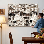 Abstract Texas Longhorn Print, Longhorn Herd Print