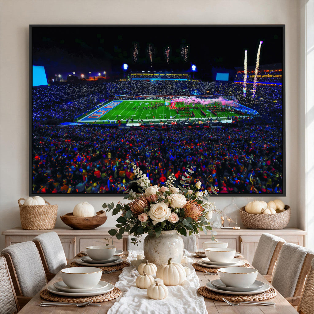 Ole Miss Rebels Vaught Hemingway Stadium Wall Art Canvas Print