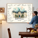 Wedding Venue Guest Book Canvas, Personalized Venue Drawing Sign