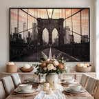 Brooklyn Bridge Canvas Wall Art, New York City Skyline Photography