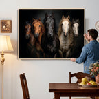 Horse Wall Art Canvas Print, Wild Horses Portrait Photography, Rustic Ranch Decor