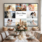 Custom Framed Photo Canvas, Personalized Family Picture Collage Print