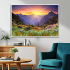 Mountain and Spring Wall Art Canvas Print