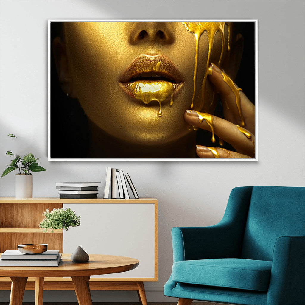 Gold and Women Wall Art Canvas Print