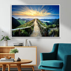 Mountain and Sunset Wall Art Canvas Print