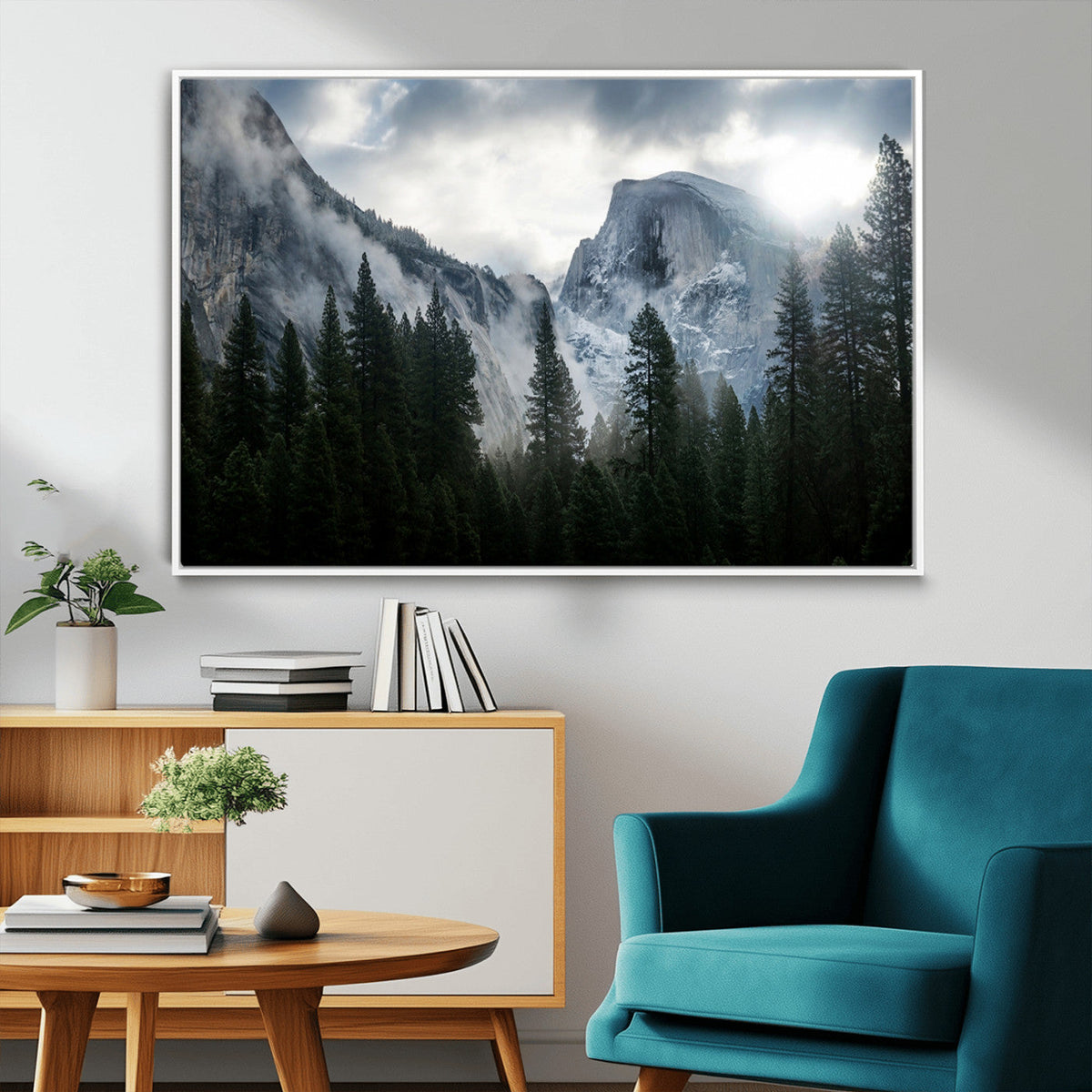 Wall Art Foggy Forest Landscape Canvas Print