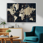 Antique Old World Map Wall Art Canvas Print