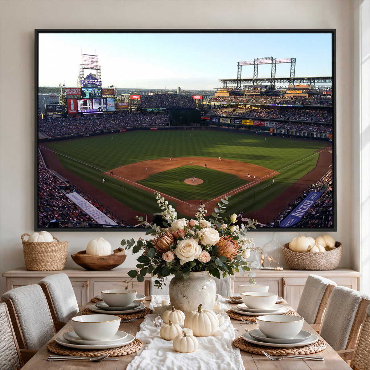 Colorado Rockies Coors Field Wall Art Canvas Print, MLB Baseball Stadium