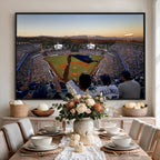 Dodger Stadium Sunset Game Triple Canvas Wall Art, Los Angeles Dodgers MLB Match