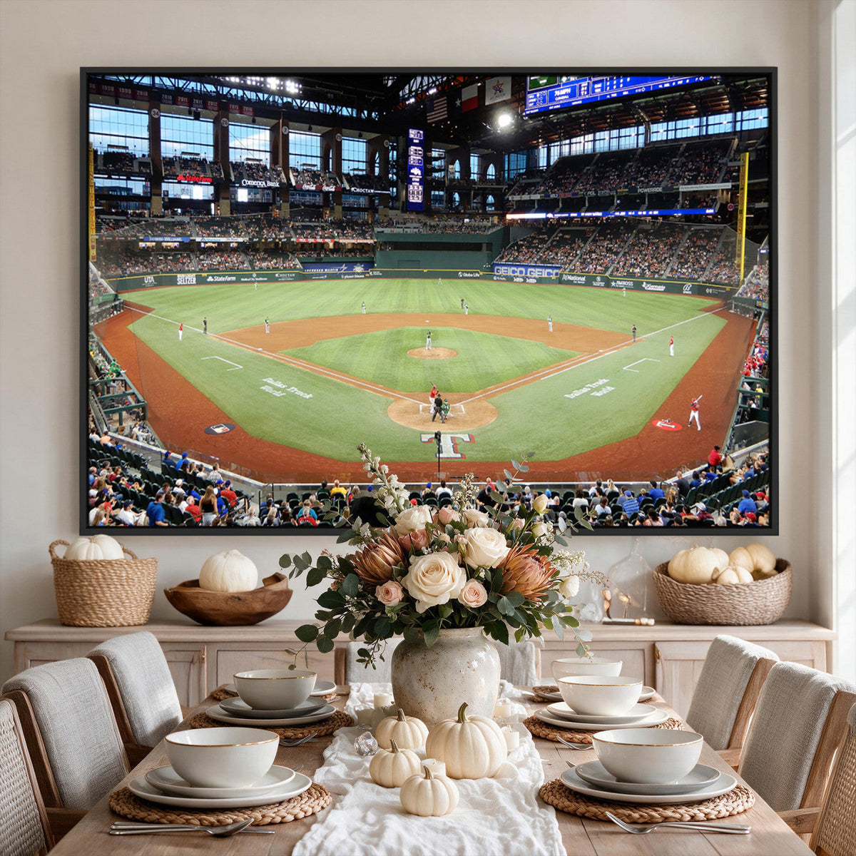 Texas Rangers Baseball Team Print, Arlington Globe Life Field Stadium Wall Art