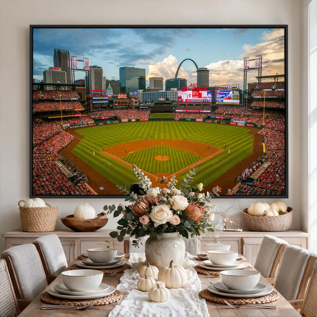 St. Louis Cardinals Baseball Team Print, Busch Stadium Wall Art, Framed and Ready to Hang
