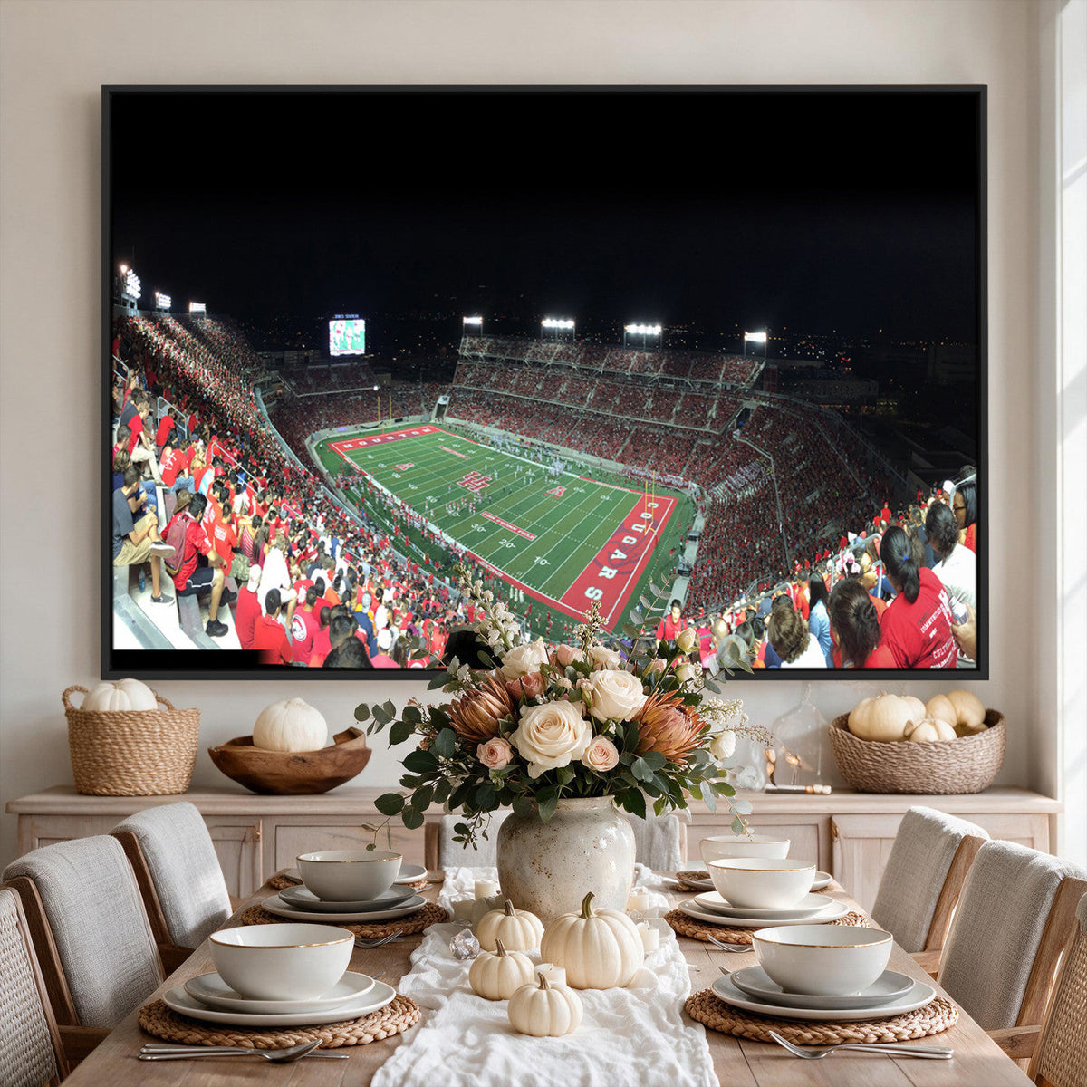Houston Cougars Football Team Print, Houston TDECU Stadium
