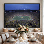 University of Michigan Wolverines Football Team Print, Ann Arbor, Home Bar Wall Decor