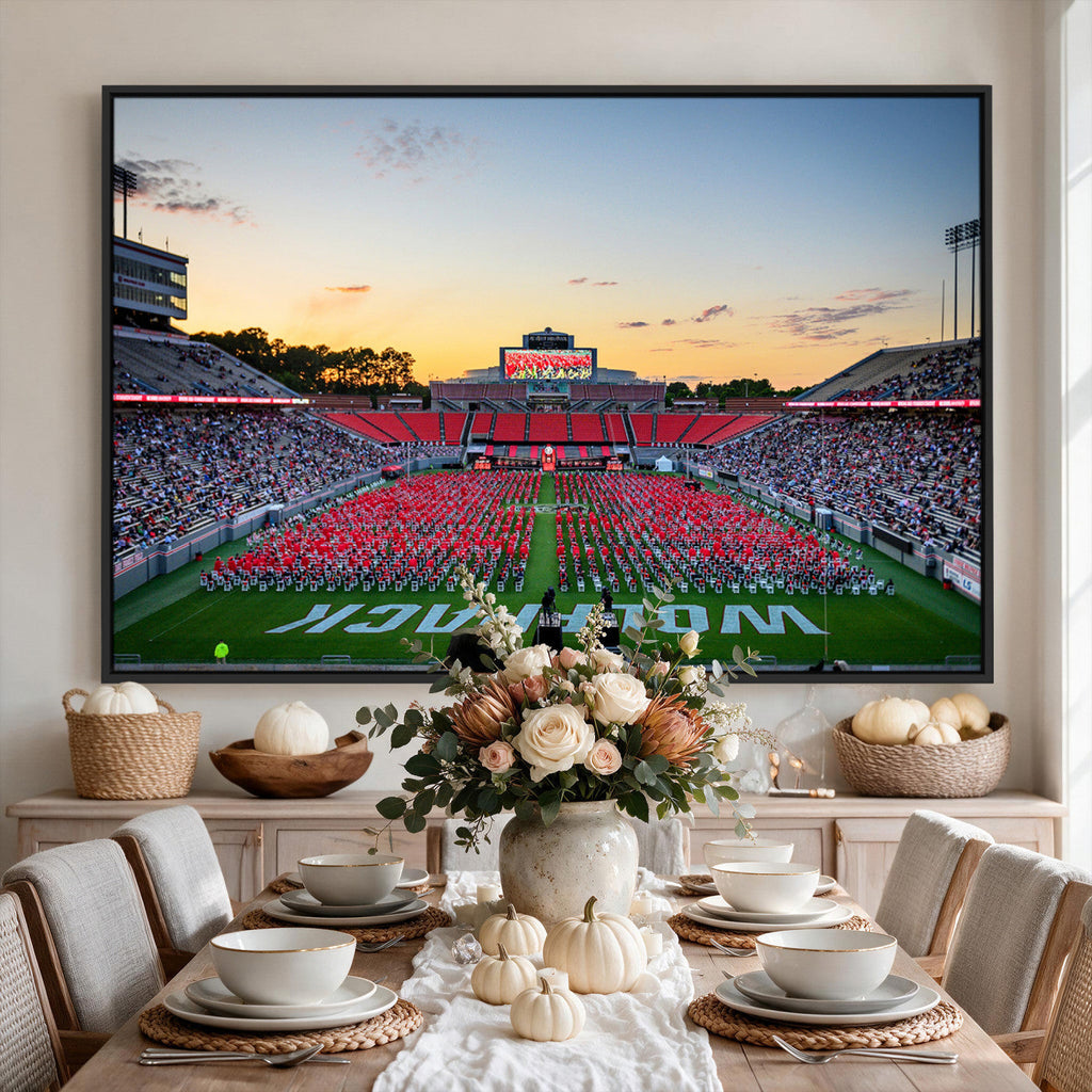 NC State Wolfpack Football Team Print Wall Art, Raleigh