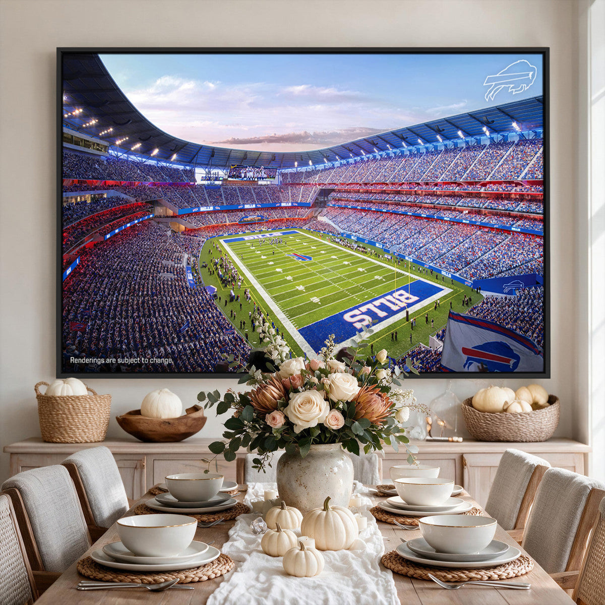 Buffalo Bills Football Team Print Canvas, Buffalo Highmark Stadium