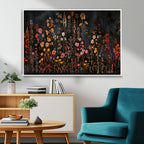 Large Floral Painting Print Illustration Flowers Canvas Wall Art
