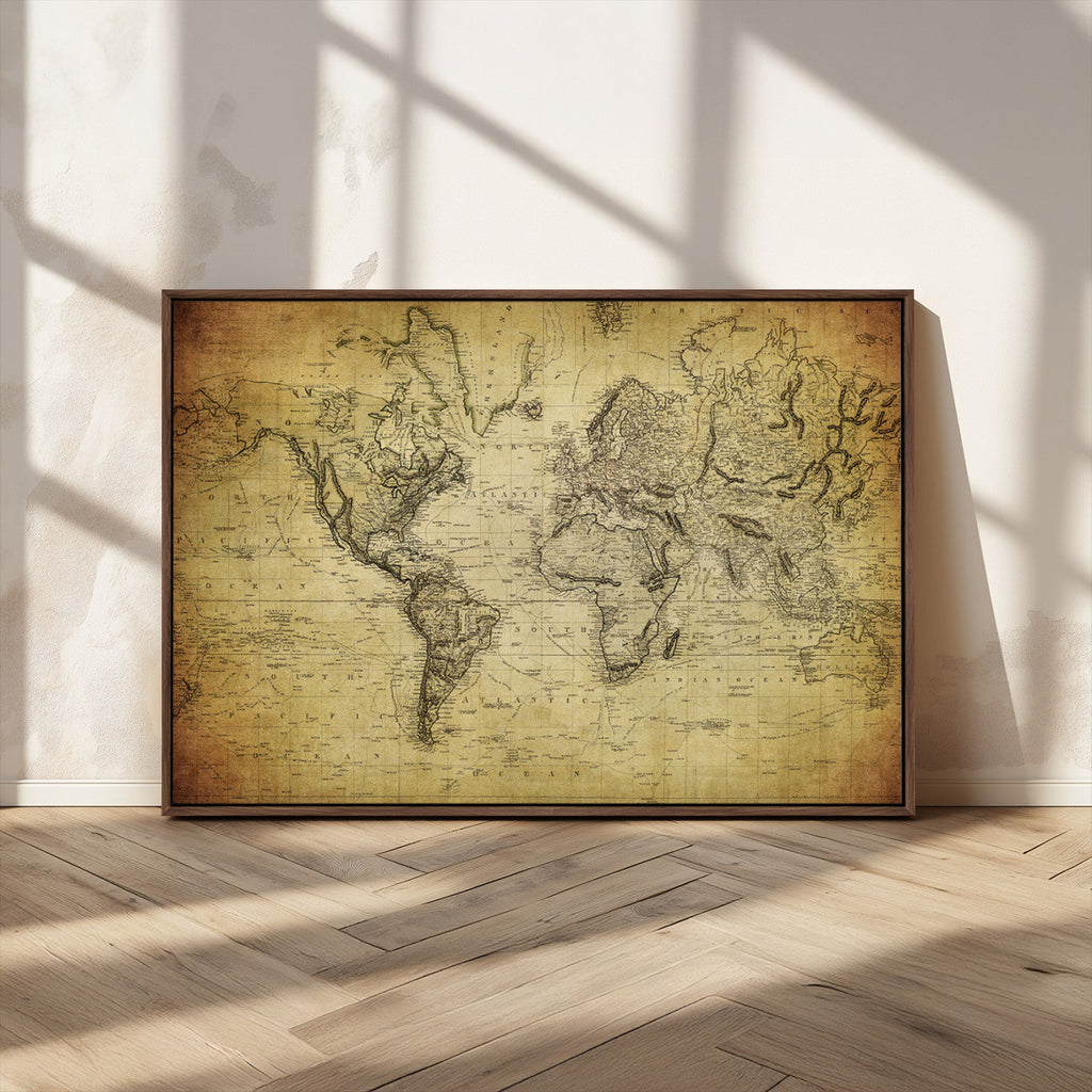 Push Pin World Map Canvas Print | Travel Tracker Wall Art