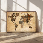 Push Pin World Map Canvas Print | Framed Travel Tracker Wall Art